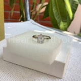 0.2ct Pear Cut Simulated Diamond Minimalist Solitaire Ring 14k White Gold Plated