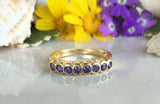 2.3ct Wedding Band Round Cut Purple Amethyst Stackable 14k Yellow Gold Finish