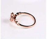 1.75ct Engagement Ring Pear Cut Peach Morganite Halo 14k Rose Gold Finish