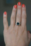 2.5ct Cushion Cut London Blue Topaz Halo New Engagement Ring 14k Rose Gold Over