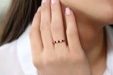 1ct Round Cut Alternating Pink Ruby Diamond Wedding Band 14k Yellow Gold Finish