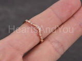 0.5ct Round Cut Moissanite Milgrain Curved Wedding Band 14k Rose Gold Plated