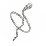 3.5ct Round Brilliant Diamond Snake Design Statement Ring 14K White Gold Over