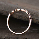0.5ct Round Cut Blue Tanzanite Wedding Band Curved Stackable 14k RoseGold Finish