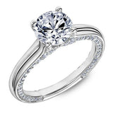 2ct Round Diamond Engagement Ring Solitaire Stylish Accent 14k White Gold Finish