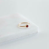 0.2ct Engagement Ring Round Cut Ruby Solitaire Minimalist 14k Yellow Gold Finish