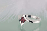 0.5ct Round Cut Red Garnet Engagement Ring Solitaire ByPass 14k WhiteGold Finish