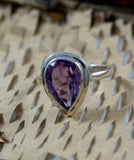 2ct Engagement Ring Pear Cut Purple Amethyst Solitaire Women 14k White Gold Over
