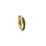 0.7ct Round Cut Green Emerald Classic Hoop Earrings Women 14k Yellow Gold Finish