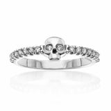 1Ct Round Cut Diamond Skull Skeleton Gothic Ring 14K White Gold Finish