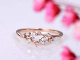 1.2ct Round Cut VVS1D Diamond Engagement Ring Floral Cluster 14k RoseGold Finish