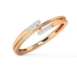0.2ct Round Cut Moissanite Bypass Split Women Wedding Band 14k Rose Gold Plated