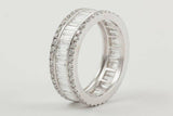 5Ct Baguette Round Cut Diamond Eternity Wedding Ring Band 18K White Gold Finish
