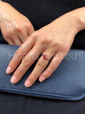 0.5ct Princess Cut Simulated Ruby Solitaire Engagement Ring 14k WhiteGold Plated