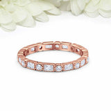 2ct Baguette Cut Diamond Wedding Band Eternity Anniversary 14k Rose Gold Finish