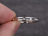 0.3ct Round Cut VVS1D Diamond Wedding Ring Band Hollow 14k Dual Gold Finish