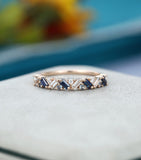 0.5ct Baguette Cut Simulated Sapphire Half Eternity Band 14k Yellow Gold Plated