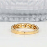 1.5ct Round Cut Diamond Wedding Band Single Prong Stackable 14k Yellow Gold Over