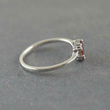 1.22ct Engagement Ring Oval Cut Pink Ruby Swirl Trilogy 14k White Gold Finish