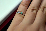 0.25ct Engagement Ring Round Cut Green Emerald Swirl Twist 14k White Gold Finish