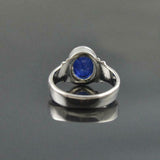 1.45ct Engagement Ring Oval Cut Blue Sapphire Solitaire 14k White Gold Finish
