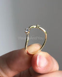 0.1ct Round Cut Moissanite Two Stone Stackable Women Band 14k Yellow Gold Plated