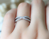 1.6ct Round Cut Diamond Wedding Ring 14k White Gold Finish Infinity Split Band