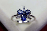 2.3ct Engagement Ring Oval Cut Sapphire Stylish Partywear 14k White Gold Finish