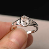 Trilogy Wedding Engagement Ring 1.5ct Oval Cut VVS1D Diamond 14k White Gold Over