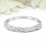 0.5ct Round Cut Diamond Wedding Band Infinity Twisted Rope 14k White Gold Finish