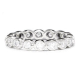 1.6ct Round Cut Diamond Vintage Eternity Wedding Ring Band 14k White Gold Finish