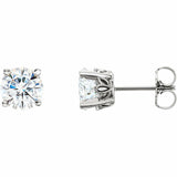 0.5ct Round Cut VVS1 D Diamond Classic Stud Earrings Women 14k White Gold Finish