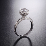 2ct Round Cut Diamond Engagement Ring 14k WhiteGold Finish Halo Flower Solitaire