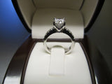 1ct Round Cut VVS1 D Diamond Solitaire Engagement Ring 14k White Gold Finish
