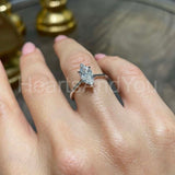 0.5ct Marquise Simulated Diamond Minimalist Solitaire Ring 14k White Gold Plated