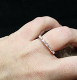 0.7ct Round Cut Diamond Wedding Band Half Eternity Petite 14k White Gold Finish