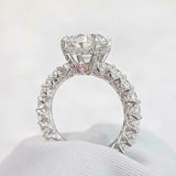 5Ct Round Cut Diamond Iced Cocktail Eternity Engagement Ring 18K White Gold Over