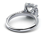 2ct Cushion Cut Diamond Engagement Ring 14k White Gold Finish Solitaire Women