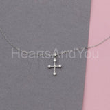 0.5ct Round Cut Moissanite Jesus Cross Pendant With Chain 14k White Gold Plated