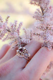 1ct Round Cut Garnet Engagement Ring Flower Leaf Solitaire 14k Yellow Gold Over