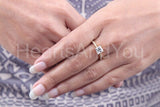 0.5ct Princess Simulated Diamond Accented Engagement Ring 14k Yellow Gold Plated