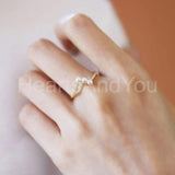 0.5ct Round Cut Simulated Diamond Three Stone Pearl Ring 14k Yellow Gold Plated