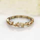 0.1ct Round Cut Moissanite Twig Vine Women Wedding Band 14k Rose Gold Plated