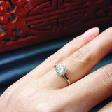 4 Prong Solitaire Engagement Ring 1ct Round Cut Diamond 14k White Gold Finish