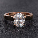 2ct Oval Cut VVS1D Diamond Engagement Ring Solitaire Women 14k Rose Gold Finish