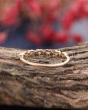 0.1ct Round Cut Moissanite Half Eternity Stackable Band 14k Yellow Gold Plated