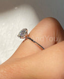 0.45ct Round Cut Moissanite Solitaire Engagement Ring 14k White Gold Plated