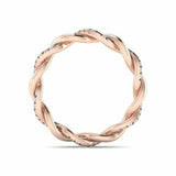1ct Round Cut Diamond Braided Infinity Wedding Ring Band 14k Rose Gold Finish