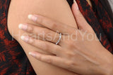 0.3ct Round Cut Moissanite Stackable Women Wedding Band 14K White Gold Plated