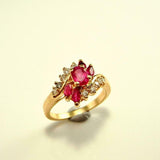2.2ct Oval Cut Pink Ruby Art Deco Bypass Engagement Ring 14k Yellow Gold Finish